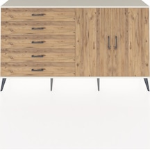 Arges Konsol 2 Raflı 5 Çekmeceli 2 Kapaklı 176x30x99 Aytaşı-çam Atlas Çam/atlas Çam - Aytası