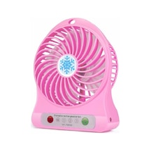 Masaüstü Pili Fan Vantilatör Kademeli Usb Girişli Pembe