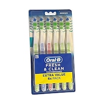 Oral-b Diş Fırçaları Taze Ve Temiz Orta 6 Sayı, 6 Adet Açık Ahşap