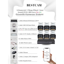 6 Kameralı Set 5 Mp Sony Lensli Full Hd Gece Renkli Set 500gb Hdd