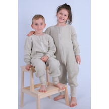 For My Baby 1 Tog Çocuk Uyku Tulumu Unisex Uzun Kollu Uyku Tulumu Bej