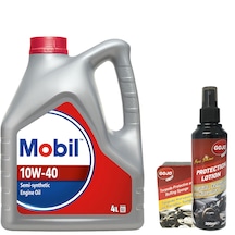 Mobil 10W-40 Motor Yağı 4 L + Gojo Torpido Sütü + Torpido Süngeri