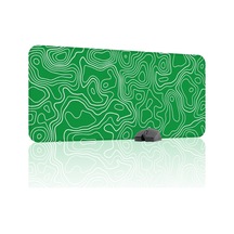 Yeşil Beyaz 90x40 Xxl Taraftar Gaming Oyuncu Mouse Pad Kaymaz Taban Büyük Fare Altlığı Topography