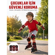 Koruyucu Seti Dizlik Dirseklik Bileklik Nefes Alabilir Koruma Ekipmanı Kırmızı