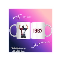 Bordo Mavi Fırtına Kişiye Özel Taraftar Kupa Bardak Beyaz