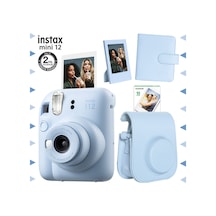 Fujifilm Instax Mini 12 Fotoğraf Makinesi + 10'lu Film + Çerçeve + Kare Albüm + Deri Kılıf Mavi