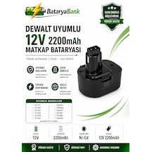 Dewalt Uyumlu 12v 2200mah Ni-cd Şarjlı Matkap Bataryası