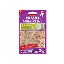 Freshy Dental Chews Natural Mini Bones Sığır Etli Köpek Ödül Kemiği 25 Adet