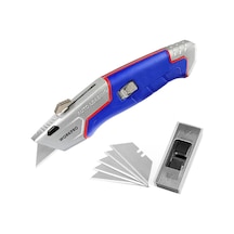 Workpro Wp213012 Ağır Hizmet Alüminyum Gövde Geri Çekilebilir Rötuş Maket Bıçağı + 4 Adet Yedek Bıça