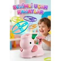 Renkli Uçan Disk Fırlatıcı Koordinasyon Geliştirici Eğlenceli Fırlatma Oyun Seti