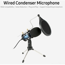 Novahub Profesyonel Kondenser Mikrofon - Gürültü Azaltma, Kulaklık Çıkışı, Tripod Ve Pop Filtre Dahil