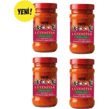 Acı Lütenitsa Balkan Sosu 300 Gr X 4 Adet Glutensiz Vegan Kahvaltılık Meze