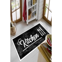 West Home Dijital Baskı Yıkanabilir Kaymaz Taban Mutfak Halısı Wh 448 Black