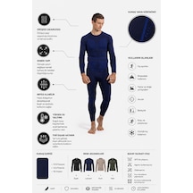 Oıl Company Unisex Hafif Kumaş Yüksek Isı Korumalı Termal İçlik Uzun Kollu Üst Lacivert Lacivert-01