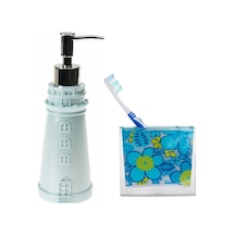 SIVI SABUNLUK,DİŞ FIRÇALIK 2 Lİ BANYO SETİ,DENİZ FENERİ VE MAVİ Ç Mavi