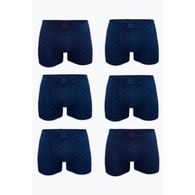 Malabadi Erkek 6'lı Lacivert Desenli Premium Collection Modal Boxer 6m251