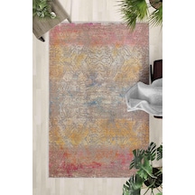 Kaymaz Taban Yıkanabilir Halı Mutfak, Salon, Yatak Odası İçin Modern Dijital Baskı Halı Slnhal153 - 619 Çok Renkli