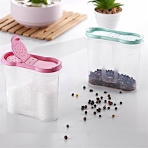 Buffer Plastik Kapaklı Majör Baharatlık Baharat Saklama Kutusu Kabı Çok Renkli