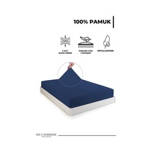 Lastikli & Hipoalerjenik Çarşaf %100 Pamuk Çarşaf Penye Kumaş Tek-çift Kişilik-battal Boy Çarşaf -lacıvert-180x200, Luxcarsaf Çok Renkli