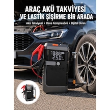 Araç İçin 4 Fonksiyonlu Akü Takviye Ve Lastik Şişirme Cihazı Yeni Nesil