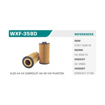 WINKEL WXF-358D WINKEL YAĞ FİLTRESİ A4 A6 A8 S4 S4 QUATTRO 4.2 V8