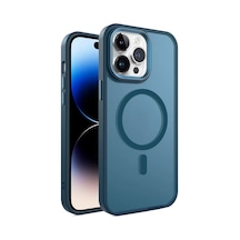 Fitcase Apple Uyumlu iPhone 16 Pro Max Kılıf Soft Mat Magsafe Kapak Lacivert