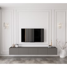 Capella Gri Mdf Country 5 Kapak Duvara Monte 200 Cm Tv Ünitesi