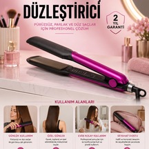 Saç Düzleştirici 240 C Isı Ayarlı Turmalin Seramik Kaplama 5 Kademeli 360 Döner Kablo