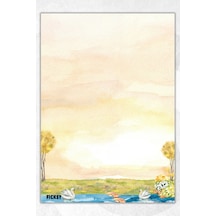 A5 Çiçek Bloknot Çizgisiz Defter - 50 Yaprak - Memopad - Notepad - Not Defteri - Not Kağıdı - 1791 Çok Renkli