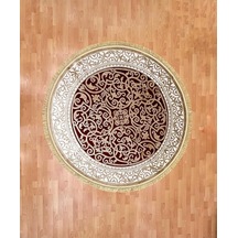 Osmanlı Çiçek Desenli 200 X 200 Makine Yuvarlak Yün Halı Kırmızı