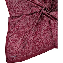 Mim Eşarp Ebruli Jan Jan Spiral Desenli Eşarp 90x90 Cm Bordo
