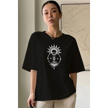 Startmore Kadın Kelebek Baskılı T-shirt Siyahtutulma