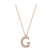 Gümüş Rose G Harfi Kadın Kolye (551189611)