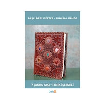 Taşlı Deri Defter 18x13 Cm Çakra Simgeleriyle Çok Renkli