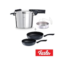 Fissler - Vitaquick Glossy 6 Litre Düdüklü Tencere + Tava Set