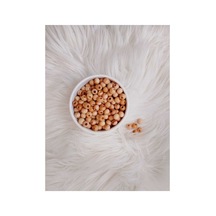 10 Mm Krem Ahşap Boncuk 50 Gr 125 140 Adet 3 Mm Makrome Delik Genişliği