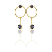 Kadir Jewellery 22 Ayar Altın Kaplama Kadın Sallantılı Küpe -el İşçiliği Ve Hipoalerjenik Küpe Mor 96601733