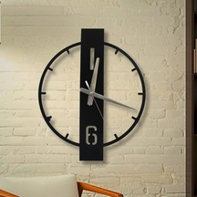 Elektrostatik Boyalı Metal Duvar Saati Sessiz Saat Mekanizması Siyah