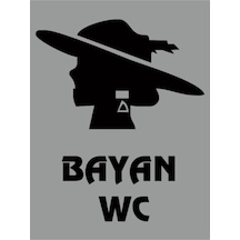 Pvc Dekota Uyarı Ikaz Levhası Wc Yazılı 20x20 Cm