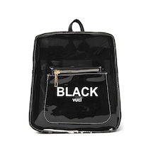 Renkli Şeffaf Mini Sırt Çantası Siyah