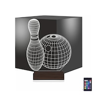 Luvivia Bowling Topu Labut 3d Lamba - Masa Gece Lambası Şeffaf