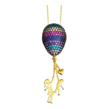 Altın Kolye Baloncu Kız 14K 42 Cm Zincir