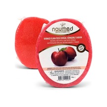 Kırmızı Elma Özlü Batık Ve Çilek Bacak Onarımına Yardımcı Doğal Süngerli Sabun 130gr Elma