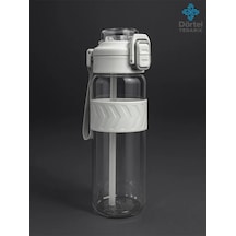 H2o Kilitli Kapaklı Tritan Suluk 1000 Ml Bpa İçermez, Sızdırmaz, Dayanıklı Spor Ve Günlük Matara Beyaz