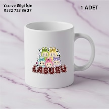 Labubu Tasarımlı Kişiye Özel İsimli Kupa Bardak Beyaz