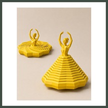 Bezos 3d Baskı Balerin Figürlü Fidget Oyuncak - Hareketli Optik İllüzyon Masa Dekoru-sarı Nhr