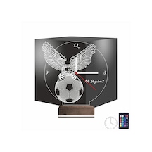 Luvivia Kartal Futbol Taraftar Kişiye Özel Saatli 3d Lamba - Masa Gece Lambası Şeffaf