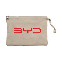 Byd Logo Text Red Krem Clutch Astarlı Cüzdan / El Çantası