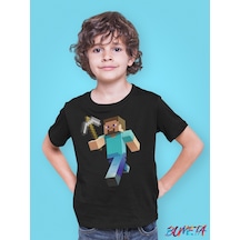 Bumeta Minecraft Steve Karakter Oyun Game Çocuk Tişört T-shirt 001