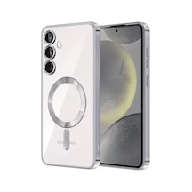 Galaxy Uyumlu S24 Kılıf Kross Magneticsafe Kapak - Gümüş